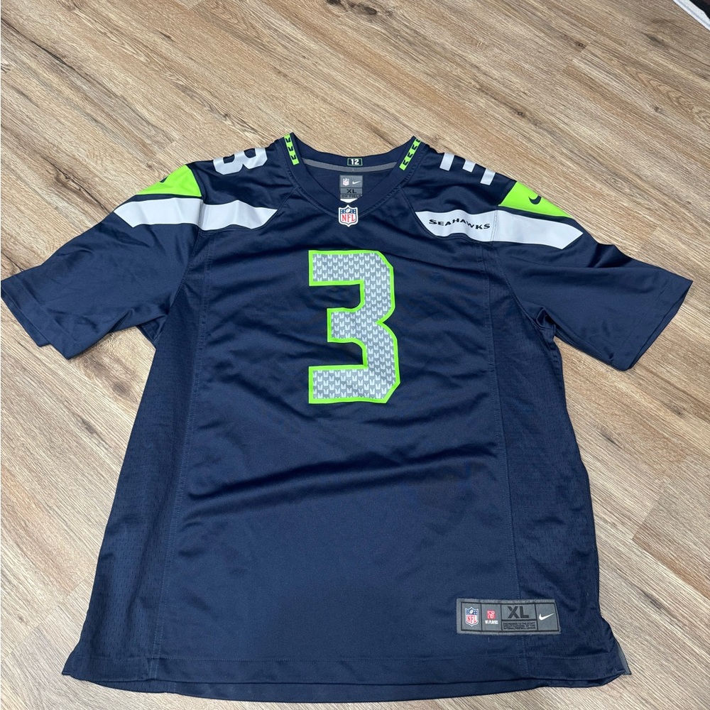 Nike Russell Wilson Seattle Seahawks Navy Game  Jersey Large XL NFL